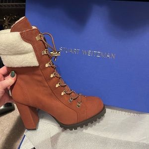 Never worn Stuart Weitzman red boots